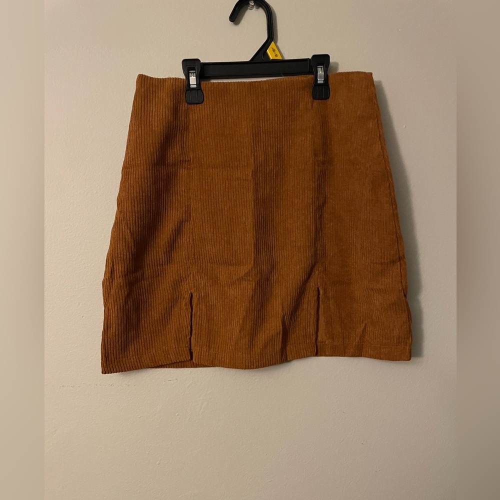 SHEIN Brown Corduroy Mini Skirt